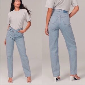 Abercrombie & Fitch Curve Love The Dad High Rise Jeans, size 2XS